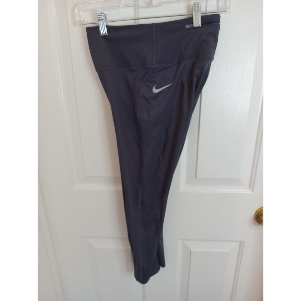 Women's Small Nike Dri Fit Leggings Purple Draw Strings.  Nice Airflow‎ Too 7/8